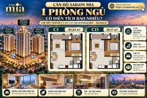 Căn Hộ Saigon Mia 1 Phòng Ngủ Có Diện Tích Bao Nhiêu?