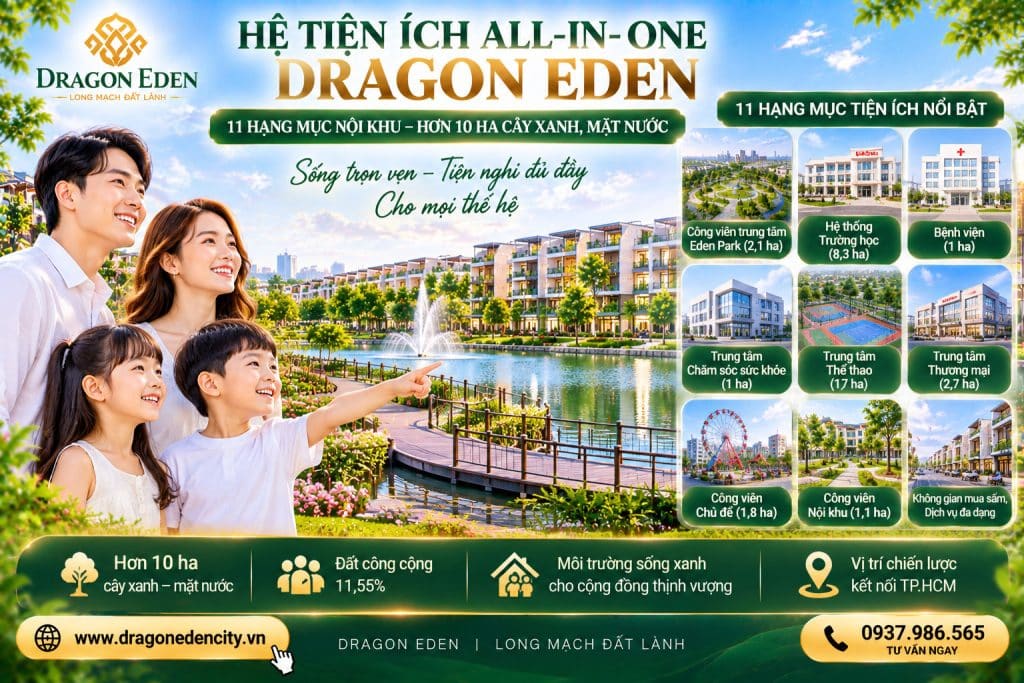 11 Hạng Mục Tiện Ích Nội Khu Dragon Eden Và Diện Tích Chi Tiết
