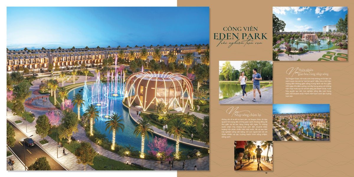 Công Viên Trung Tâm Eden Park 2,1 Ha – Trái Tim Xanh Của Dragon Eden